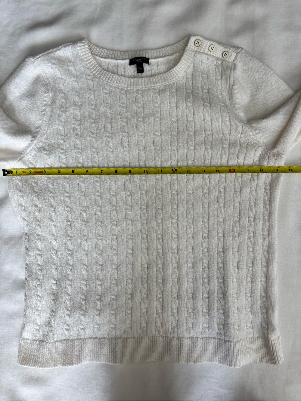Talbots Petite Cable Knit Sweater | Women's XLP | Ivory | Classic Preppy - Picture 5 of 5